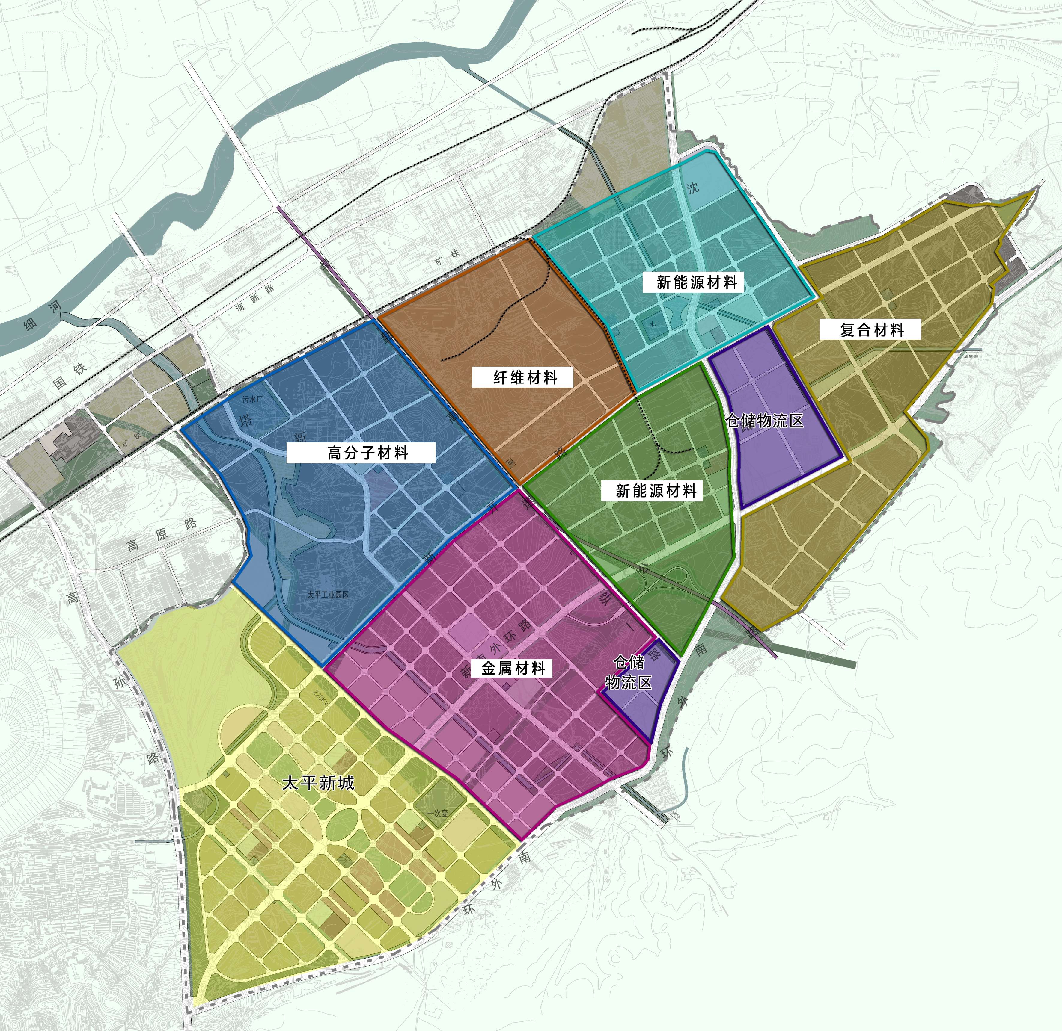 新型材料产业基地功能规划图