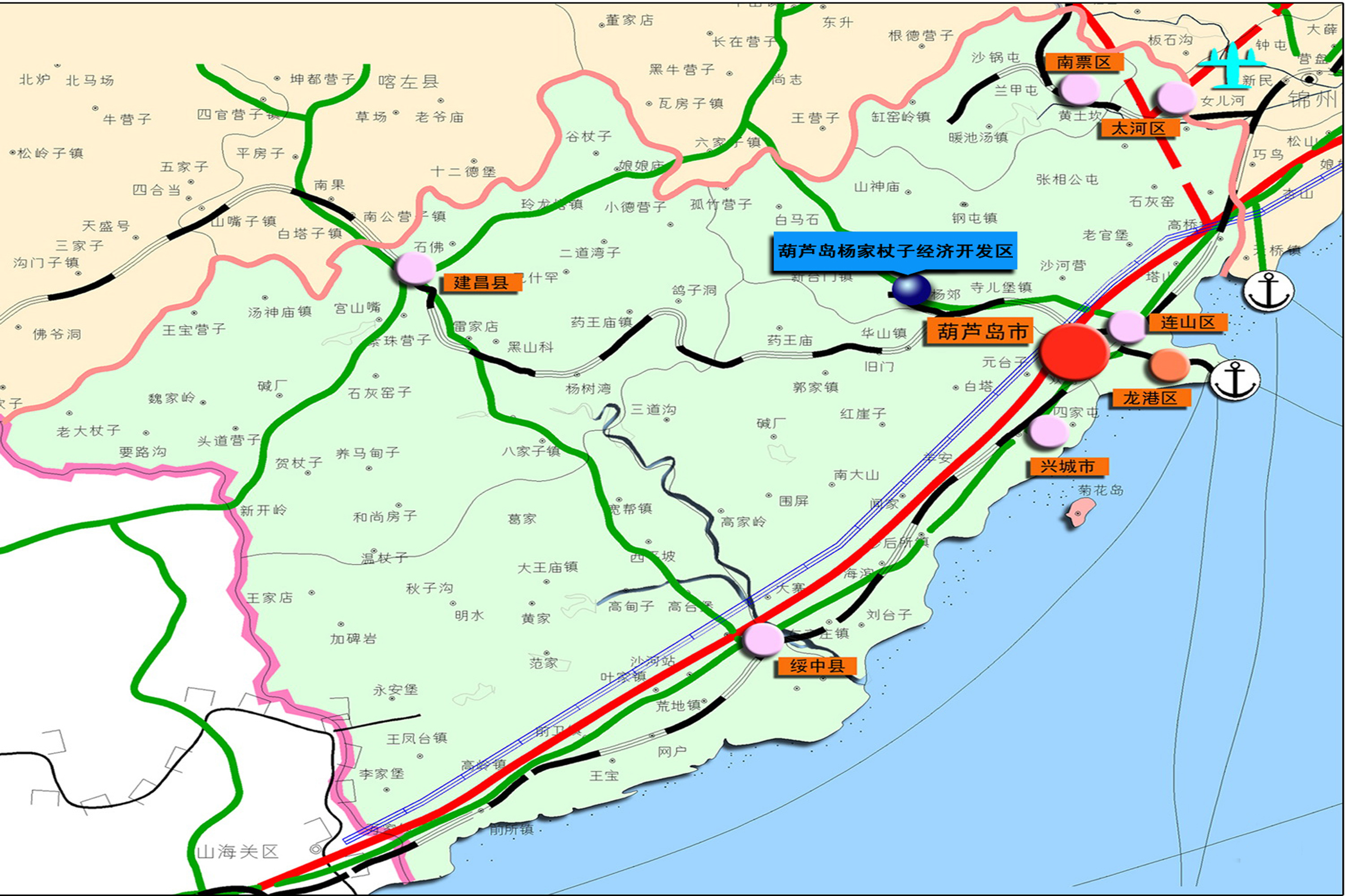 杨家杖子经济开发区区位图